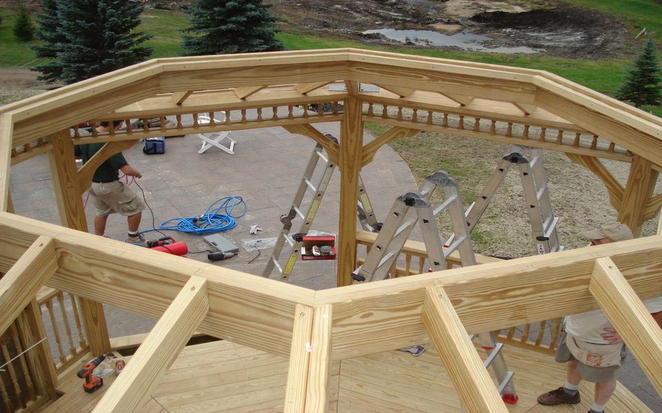 outdoor wooden gazebo build in Ottawa