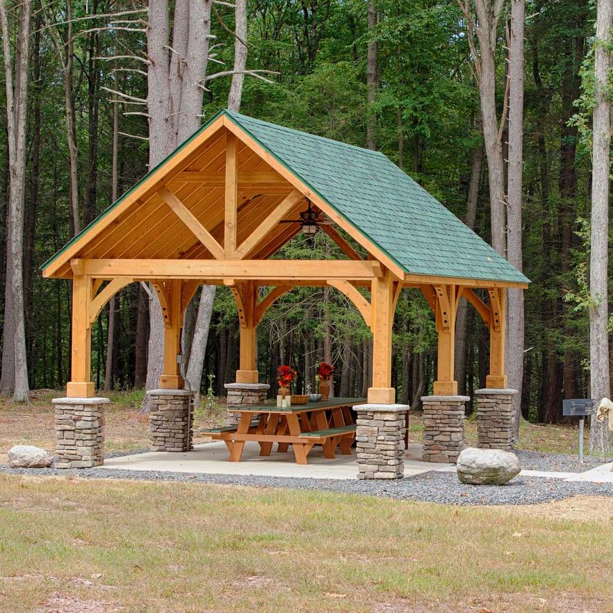 16 foot wooden alpine pavilion