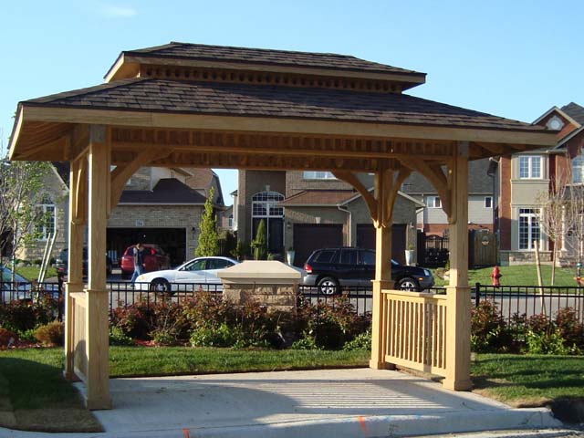 8 by 14 foot wooden pavilion