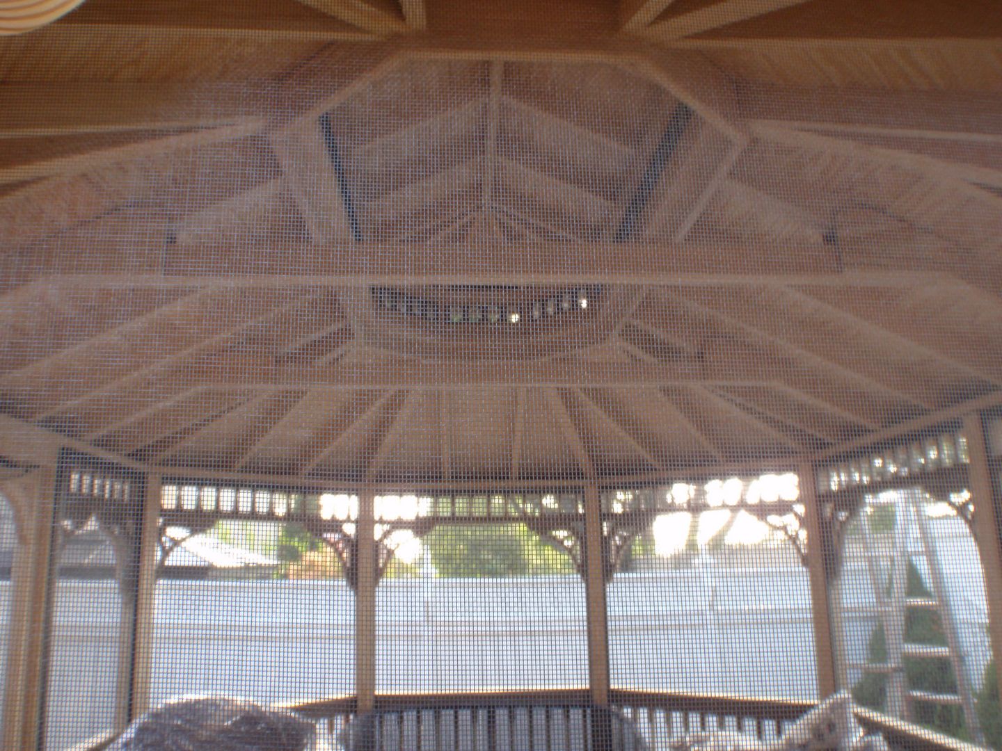 wooden 12 by 16 foot oval gazebo interior