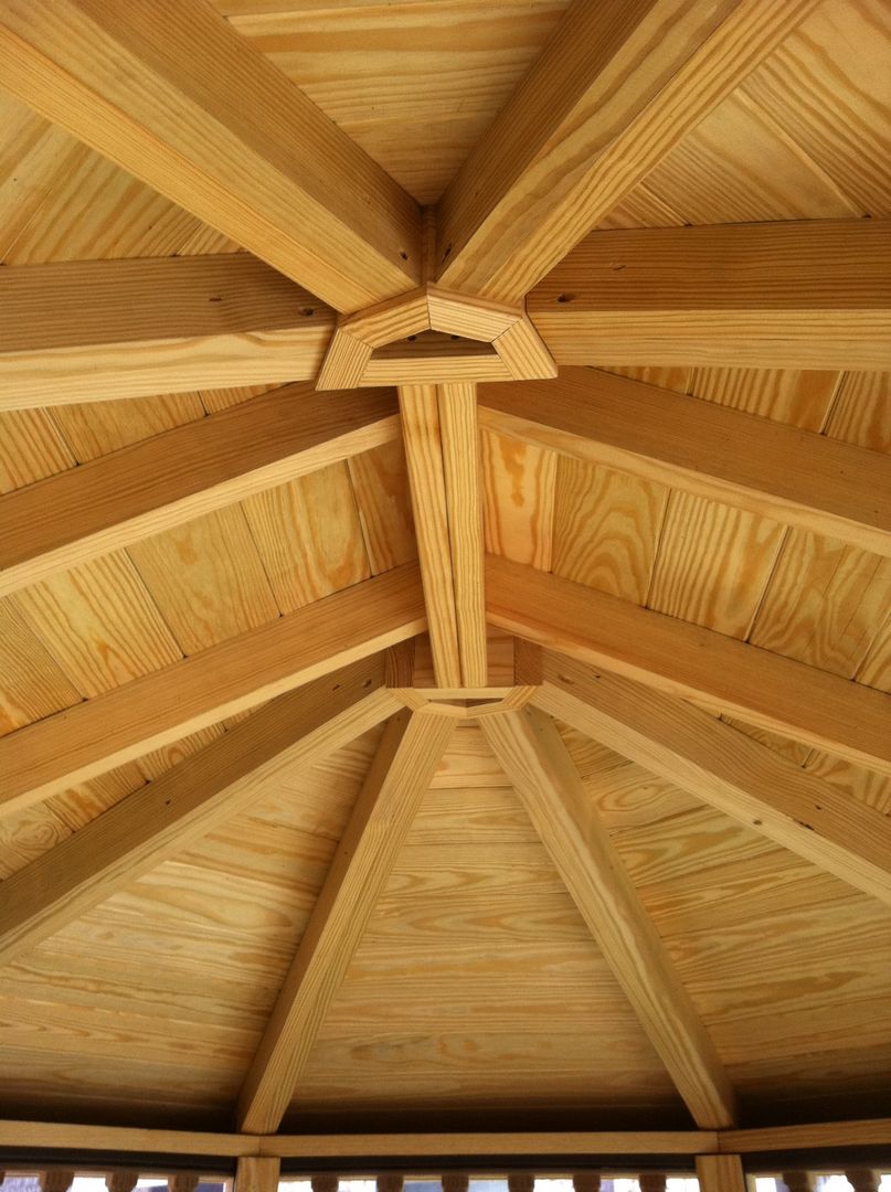 8 by 10 foot wooden oval gazebo ceiling