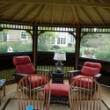 wooden 14 by 20 foot oval gazebo interior