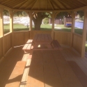 wooden 12 by 24 foot oval gazebo interior