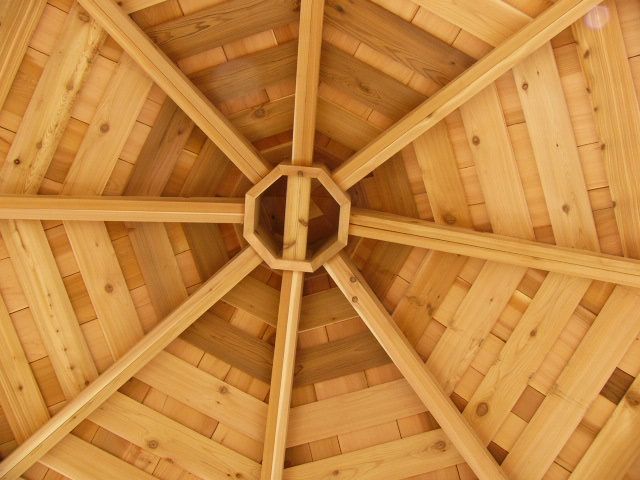 wooden 12 foot octagon gazebo ceiling